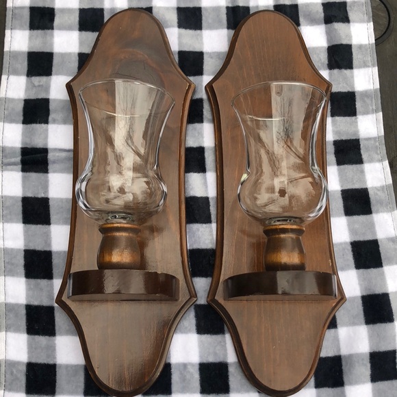 Other - Pair of Wood Candle Sconces